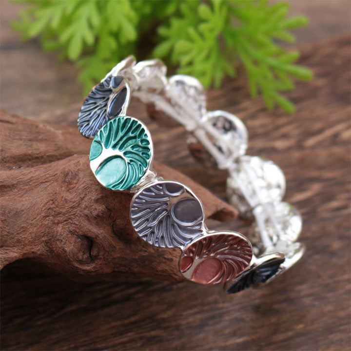 Bracelet en alliage émaillé Buddha Stones, création de l'arbre de vie