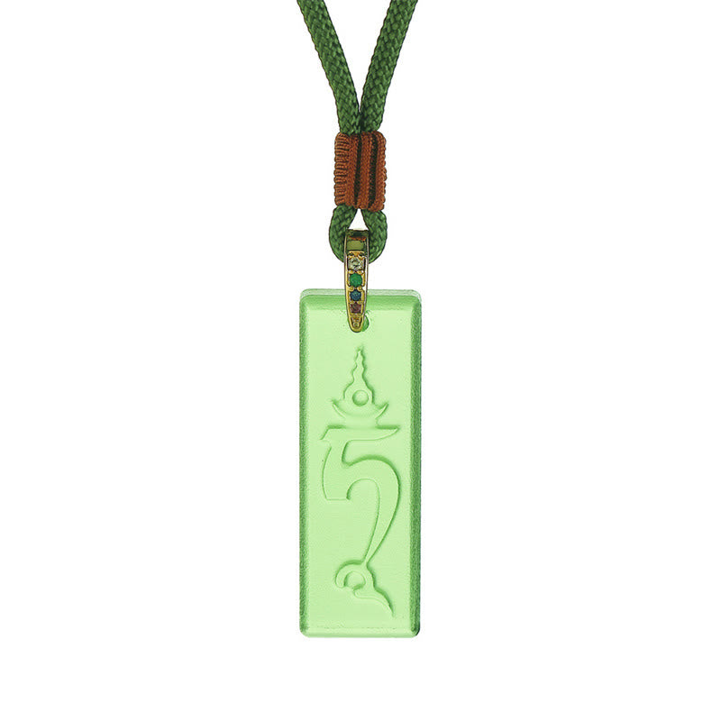 Collier pendentif de protection en cristal Liuli, Buddha Stones tibétaines, Tara verte, Bouddha de médecine, motif sanskrit - image 2