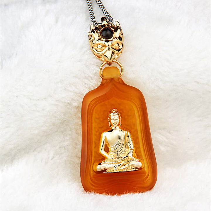 Collier pendentif Buddha Stones de Bouddha et pendentif de sérénité et de compassion - Chaîne jaune du Bouddha de la médecine - image 13