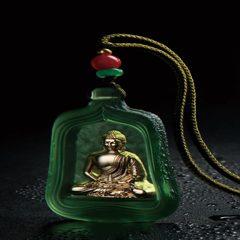 Collier pendentif Buddha Stones de Bouddha et pendentif de sérénité et de compassion - Corde de Bouddha de médecine verte - image 8