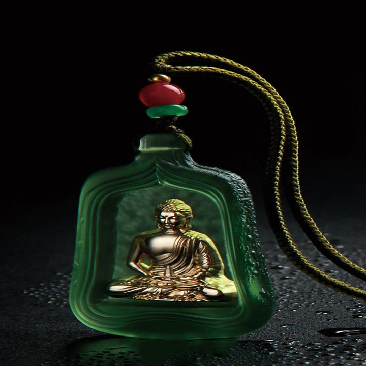 Collier pendentif Buddha Stones de Bouddha et pendentif de sérénité et de compassion - Corde de Bouddha de médecine verte - image 8