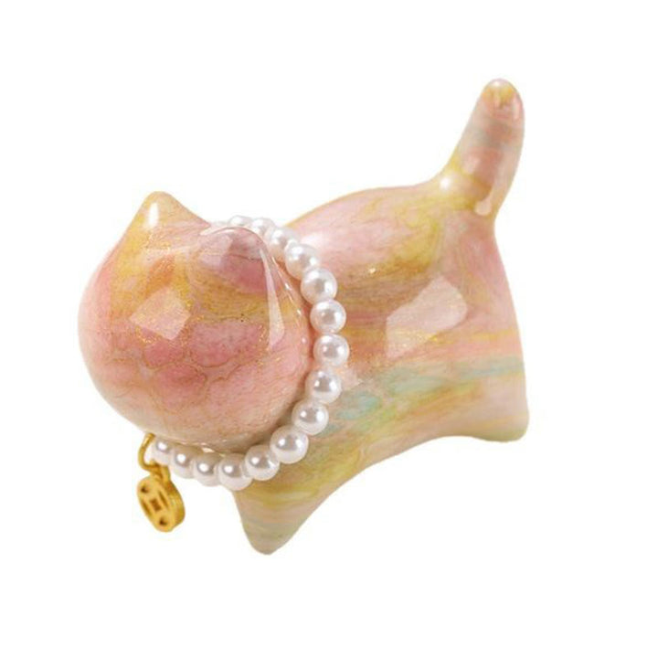 Buddha Stones en bois de santal, mini chat porte-bonheur, laque, artisanat, guérison, décoration, couleur aléatoire (boîte aveugle) - image 6
