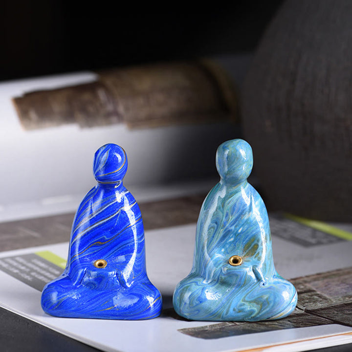 Mini Buddha Stones sans forme en bois d'ébène laqué, porte-encens artisanal pour la paix, décoration - image 11