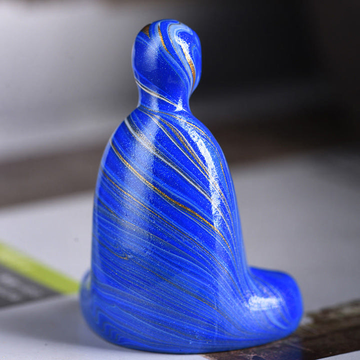 Mini Buddha Stones sans forme en bois d'ébène laqué, porte-encens artisanal pour la paix, décoration