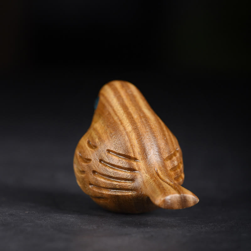 Buddha Stones Mini Pie Oiseau Sculpté Décoration de Bureau Positive