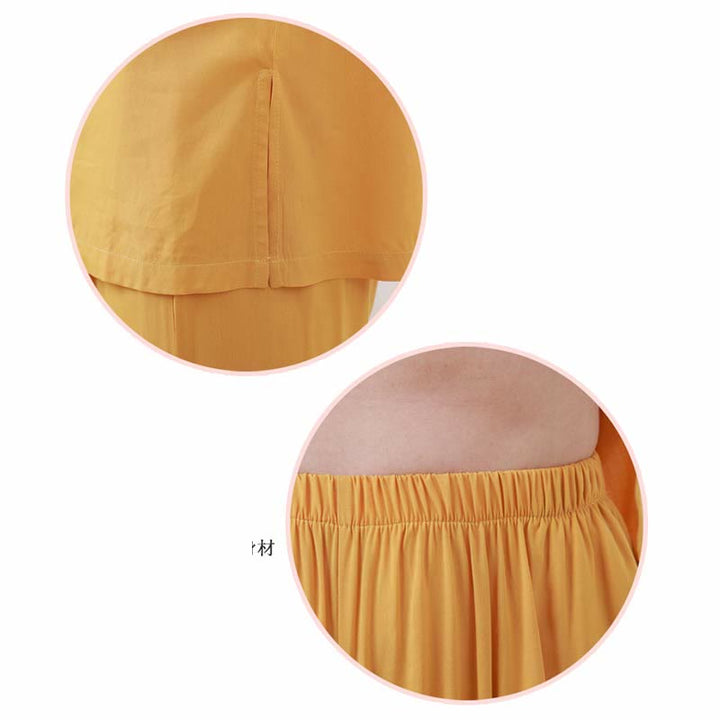 Ensemble 2 pièces en coton pour femme, motif Buddha Stones, couleur unie, boutons grenouille, col ras du cou, manches mi-longues, taille élastique, pantalon, méditation, zen, tai-chi - image 12