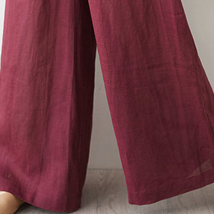 Ensemble décontracté 2 pièces Buddha Stones pour femme : chemise unie à manches trois-quarts et col en biais, pantalon large avec poches, idéal pour la méditation, le zen et le tai-chi. - image 13