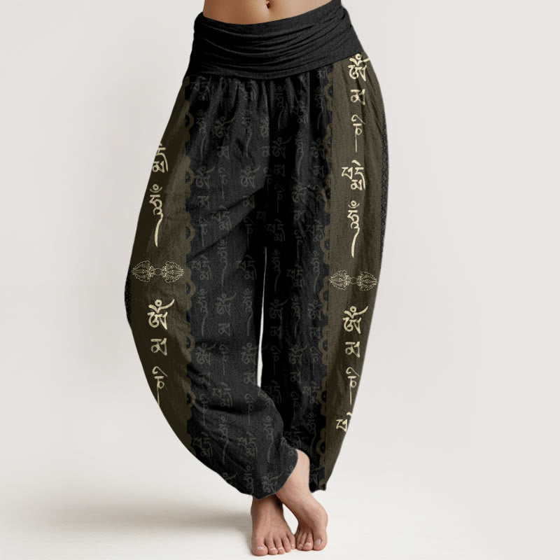 Pantalon Buddha Stones Om Mani Padme Hum - Noir - US22，UK/AU26，EU54 (6XL) - image 0