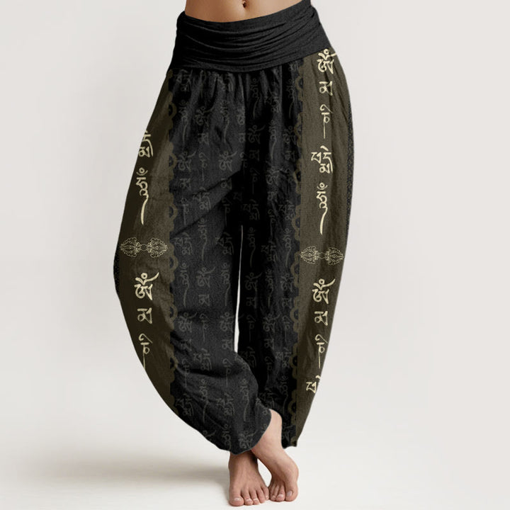 Pantalon Buddha Stones Om Mani Padme Hum - Noir - US22，UK/AU26，EU54 (6XL) - image 0