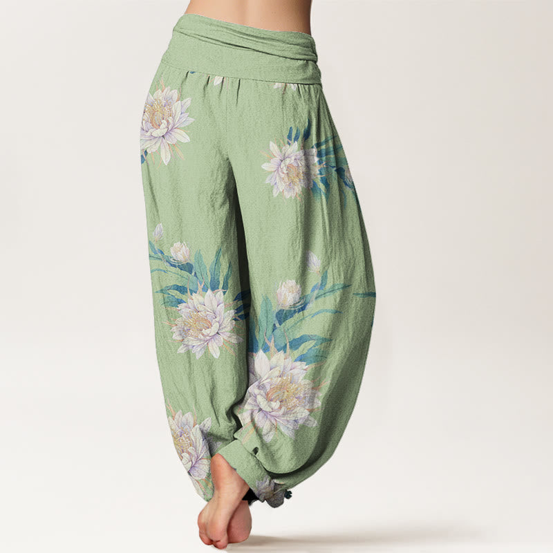 Pantalon sarouel à taille élastique pour femme, motif Epiphyllum, Buddha Stones - image 2