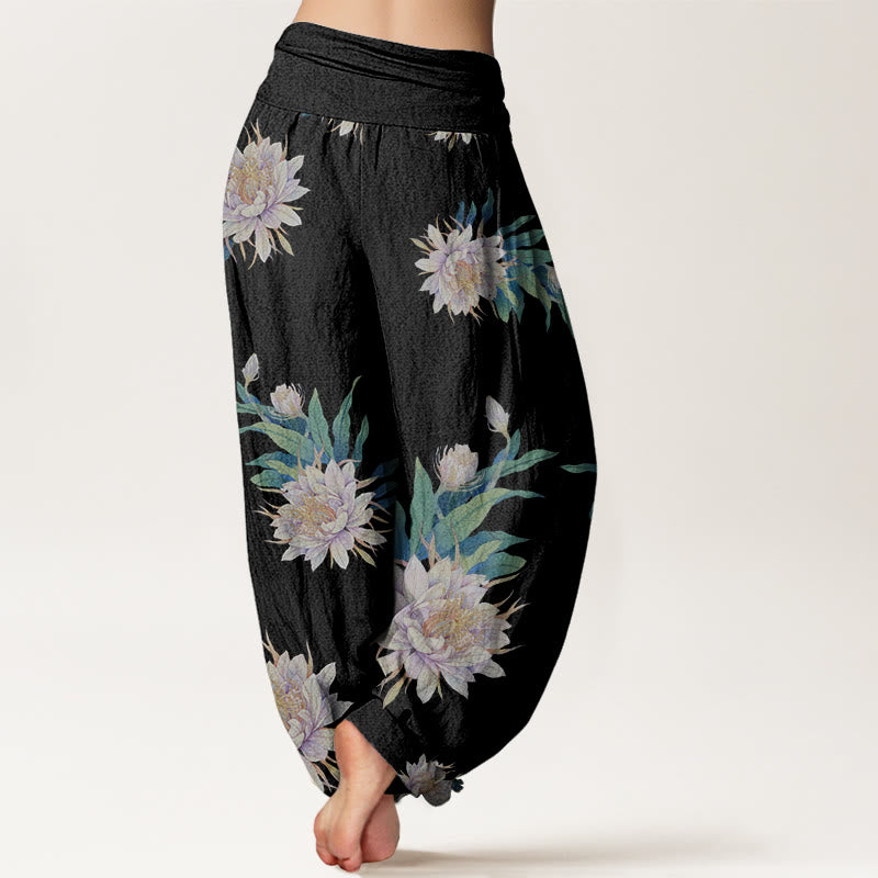 Pantalon sarouel à taille élastique pour femme, motif Epiphyllum, Buddha Stones - image 6