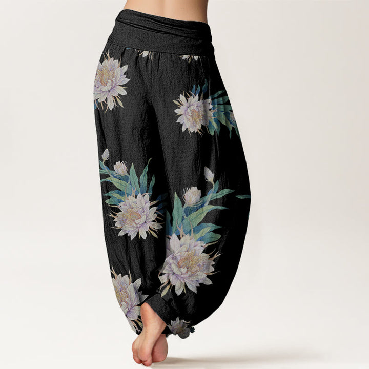 Pantalon sarouel à taille élastique pour femme, motif Epiphyllum, Buddha Stones - image 6