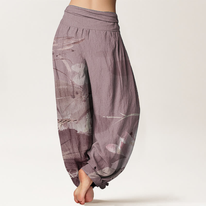 Pantalon Buddha Stones de lotus et oiseaux