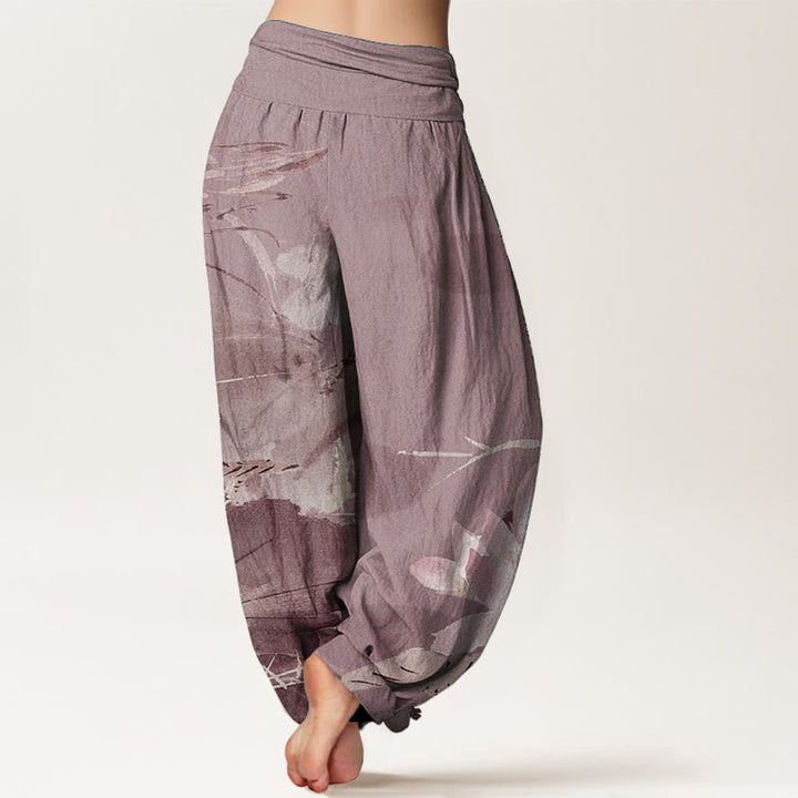 Pantalon Buddha Stones de lotus et oiseaux