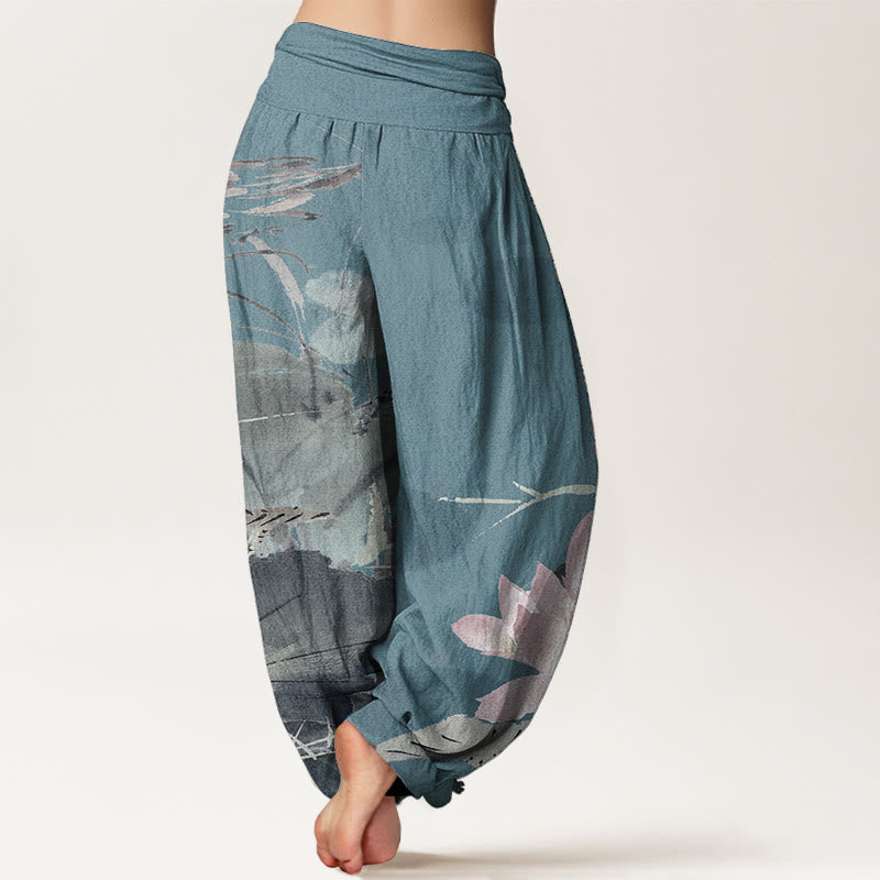 Pantalon Buddha Stones de lotus et oiseaux