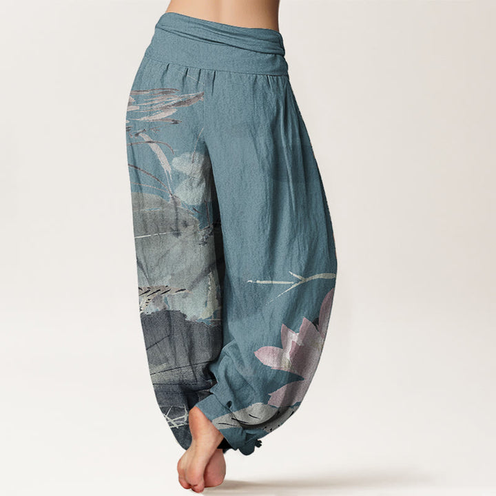 Pantalon Buddha Stones de lotus et oiseaux