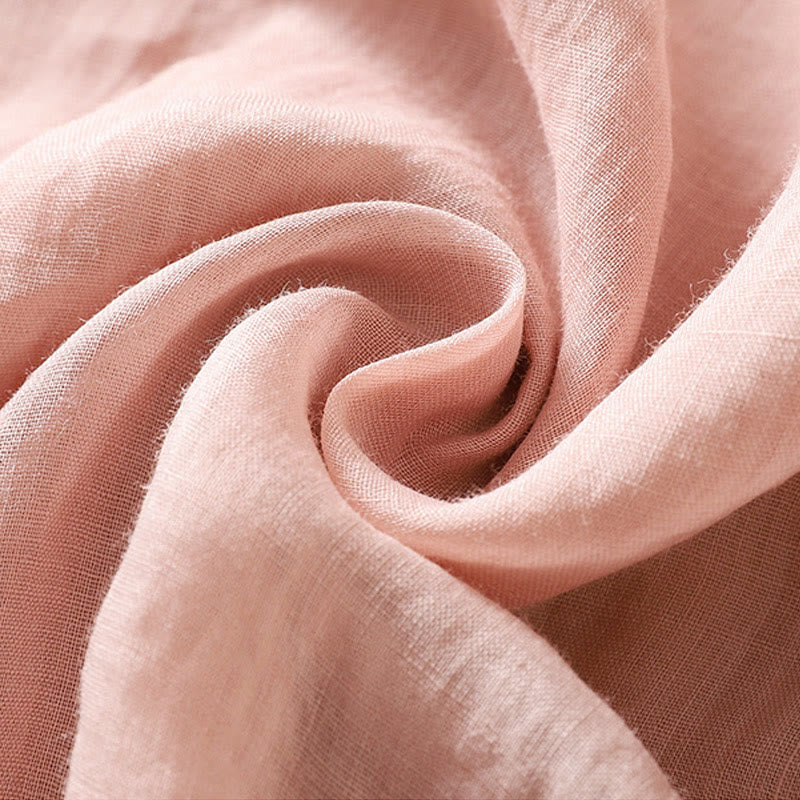 Pantalon large taille haute en coton et lin avec cordon de serrage et broderie ethnique Buddha Stones pour femme, avec poches - image 13