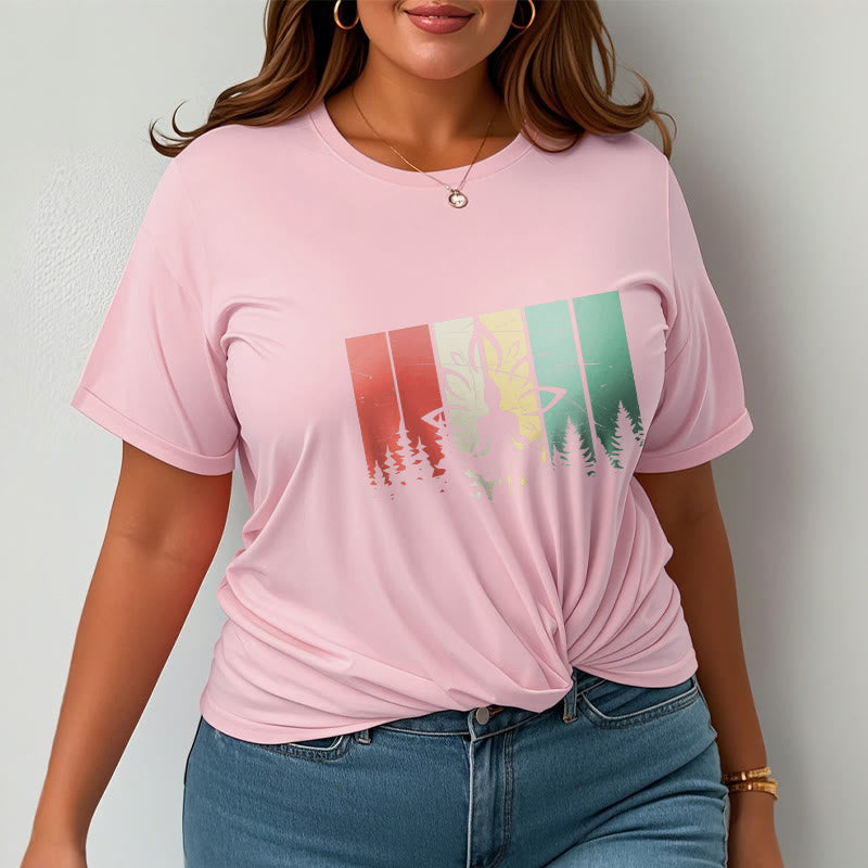 T-shirt en coton avec motif d'ombre représentant une statue de Buddha Stones en méditation en position du lotus - image 14