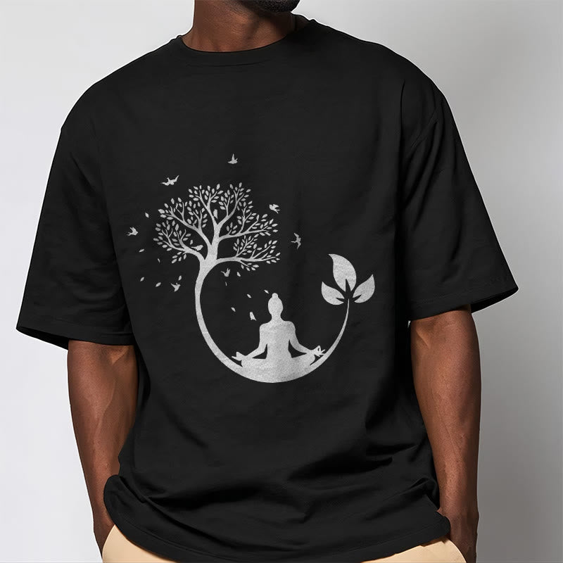 T-shirt en coton Buddha Stones méditant dans un arbre - image 7