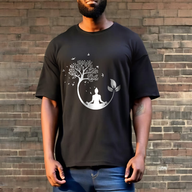 T-shirt en coton Buddha Stones méditant dans un arbre - image 6