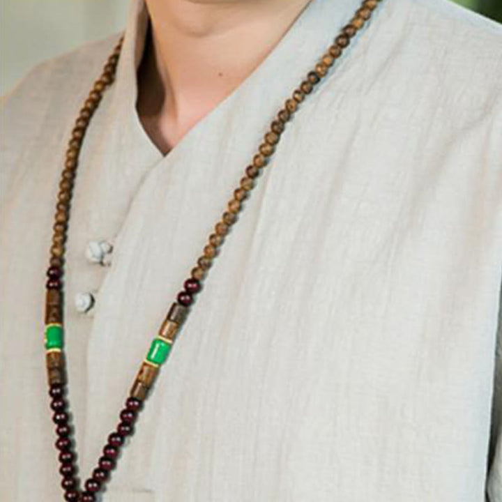 Chemise d'été vintage à manches trois-quarts en coton pour homme, motif Buddha Stones, couleur unie, avec boutons grenouille - image 17