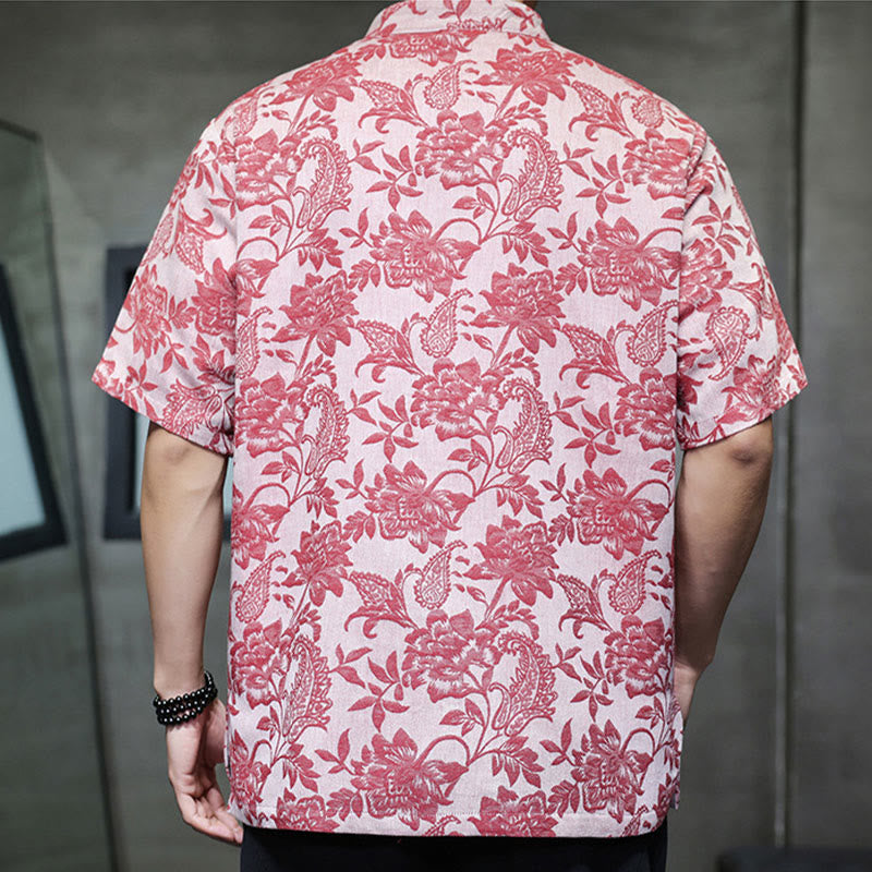 Chemise homme en coton avec poches, motif cachemire jacquard décontracté Buddha Stones, boutons brandebourg - image 6