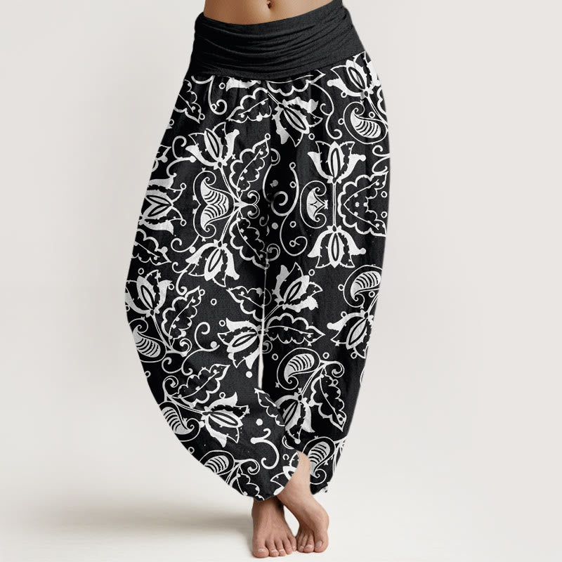 Pantalon Buddha Stones de plantes, motif vortex - Noir - US22，UK/AU26，EU54 (6XL) - image 8