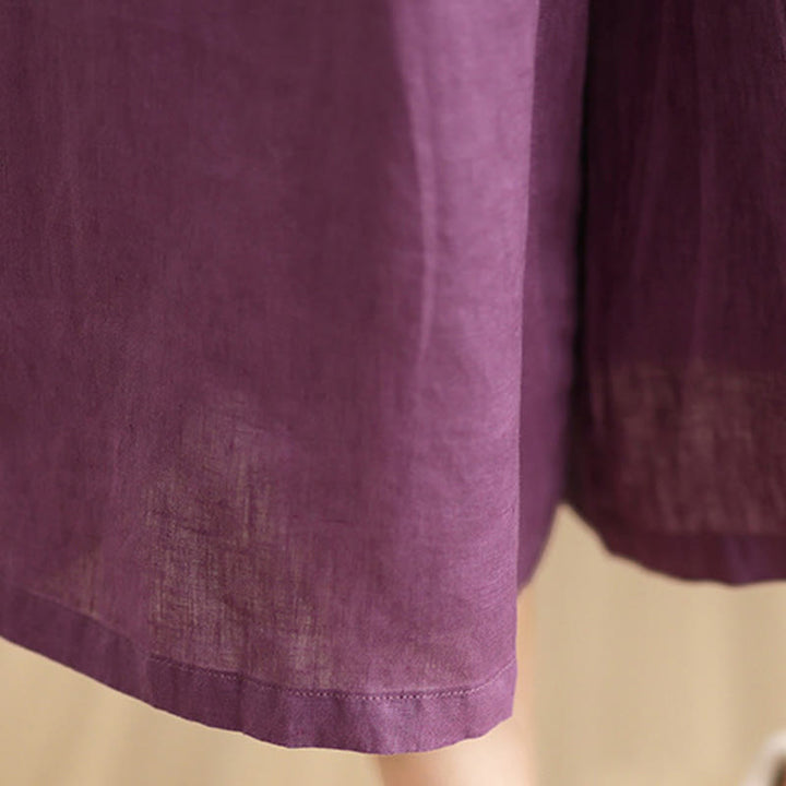 Pantalon court ample en coton avec poches pour femme, Buddha Stones patchwork de couleur unie, design simple, été - image 11