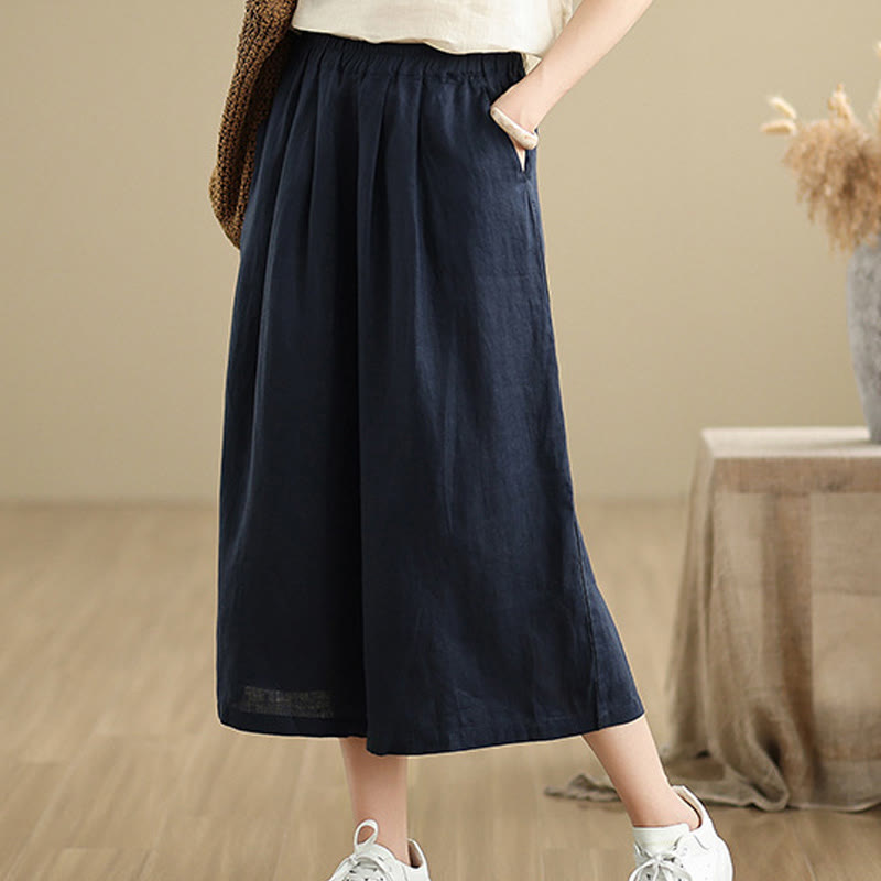Pantalon court ample en coton avec poches pour femme, Buddha Stones patchwork de couleur unie, design simple, été - image 21