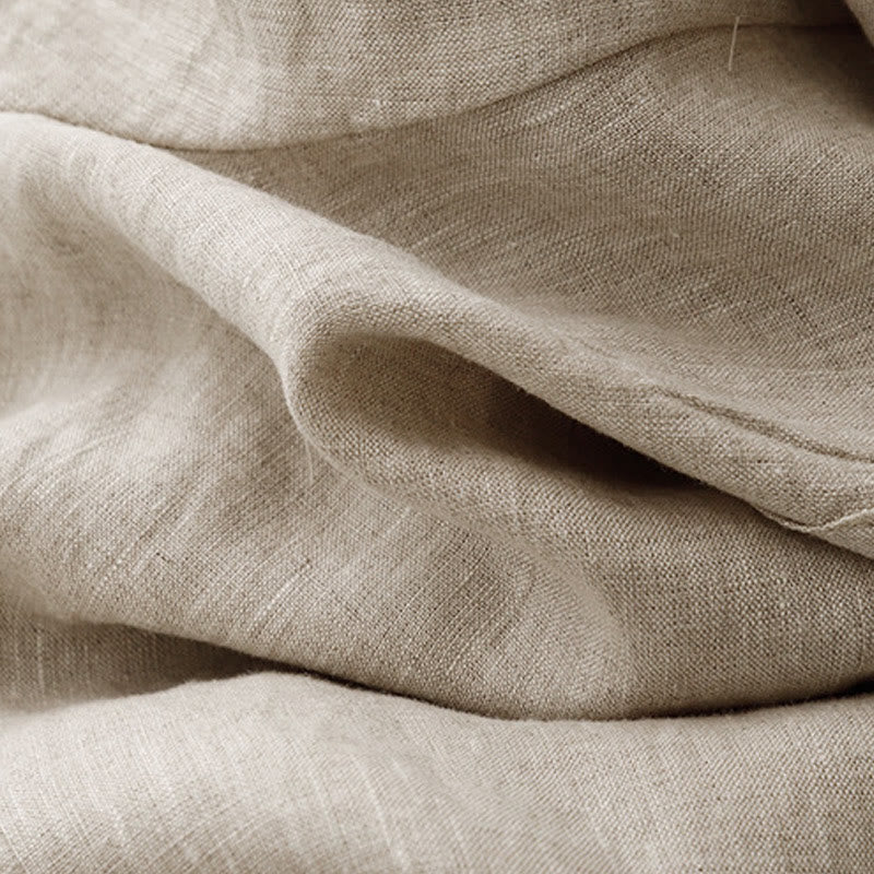 Pantalon d'été en coton et lin pour femme, taille haute, avec poches, en dentelle et boutons grenouille, Buddha Stones - image 6