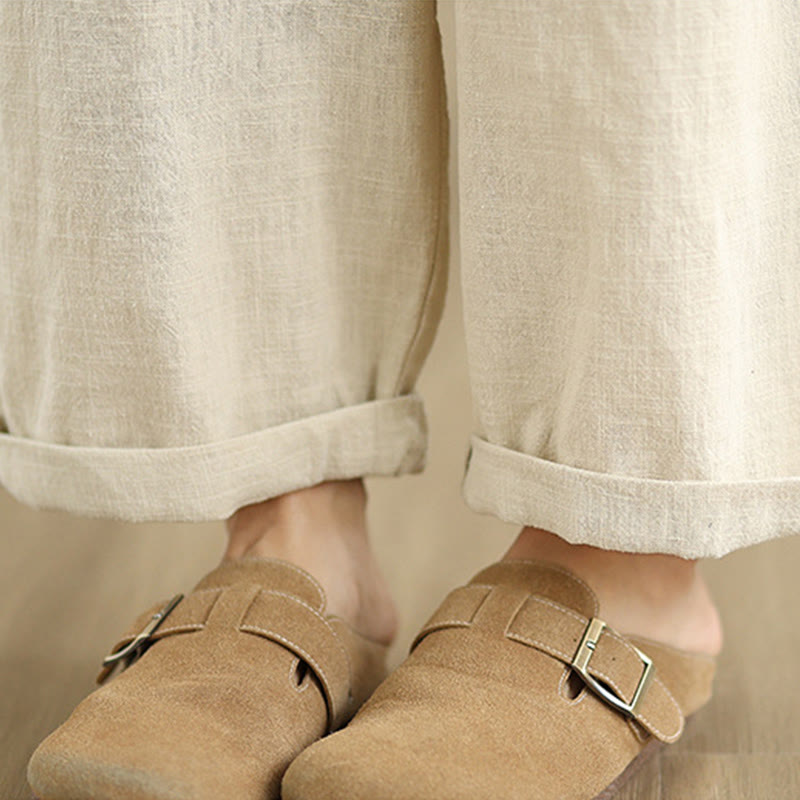 Pantalon sarouel décontracté en coton et lin pour femme, uni, avec poches, motif Buddha Stones - image 10