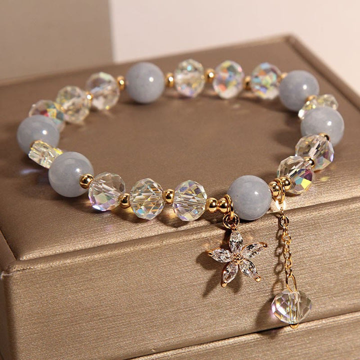 Bracelet de guérison et de paix en cristal d' Buddha Stones -marine naturelle et zircone