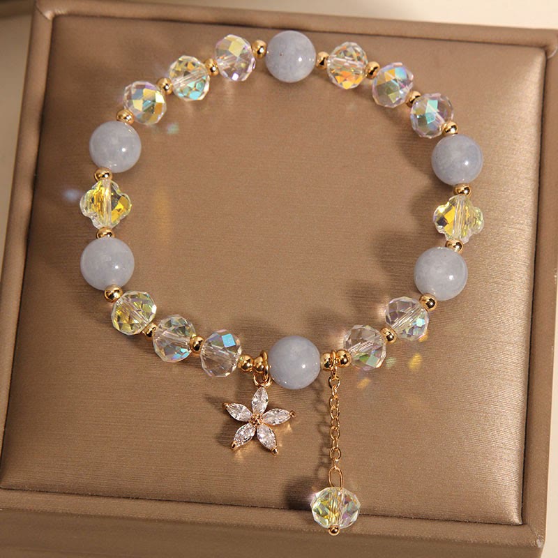 Bracelet de guérison et de paix en cristal d' Buddha Stones -marine naturelle et zircone