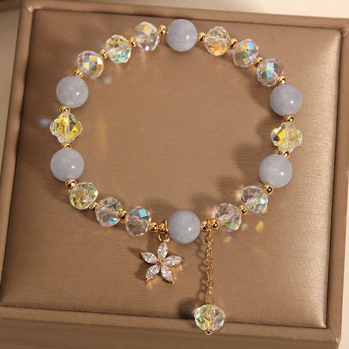 Bracelet de guérison et de paix en cristal d' Buddha Stones -marine naturelle et zircone