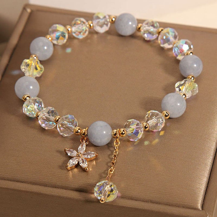 Bracelet de guérison et de paix en cristal d' Buddha Stones -marine naturelle et zircone