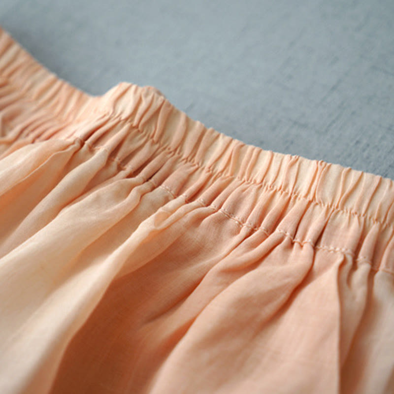 Pantalon large Buddha Stones en ramie uni avec poches pour femme, longueur 7-8 - image 8