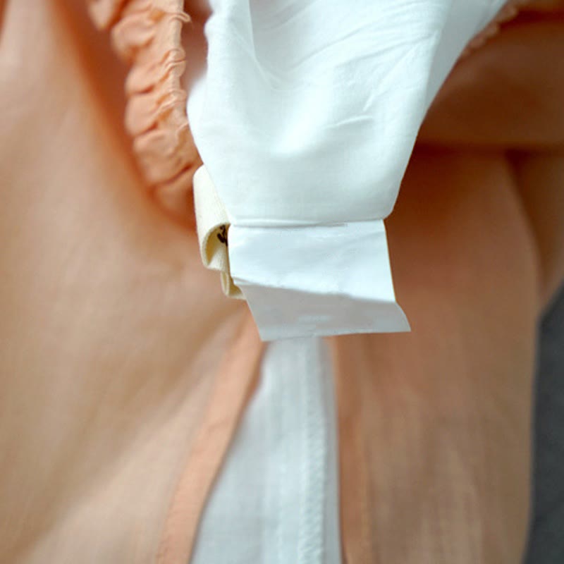 Pantalon large Buddha Stones en ramie uni avec poches pour femme, longueur 7-8 - image 9