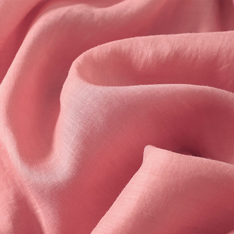 Robe mi-longue d'été à manches courtes et plis pour femme, en coton et lin, avec poches, motif Buddha Stones - image 9