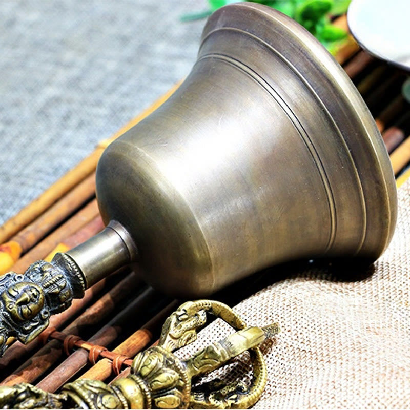 Ensemble de 2 Buddha Stones de méditation tibétaines faites à la main et de décorations en cuivre Vajra Dorje