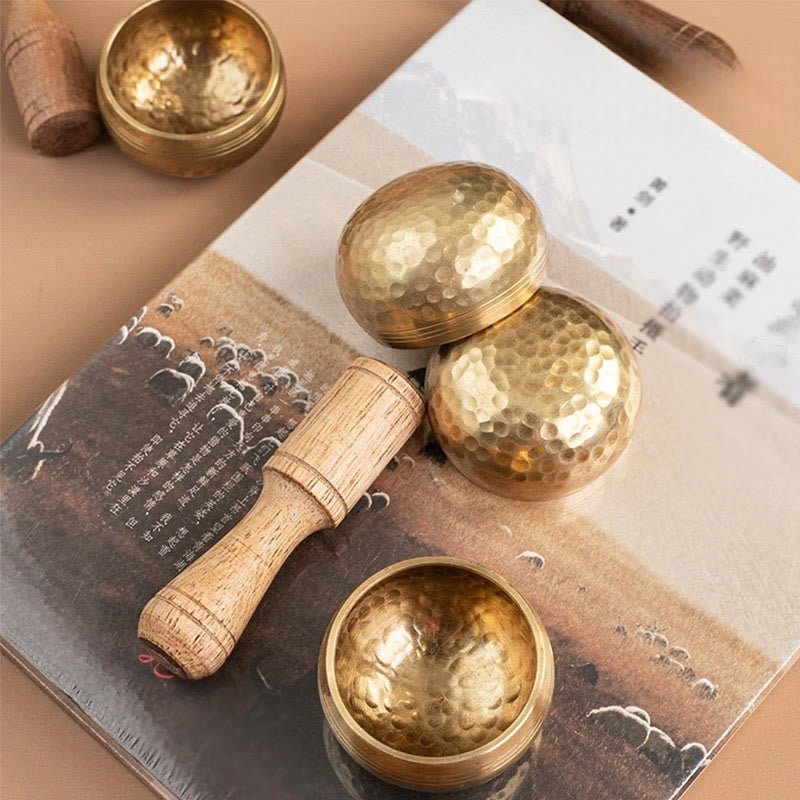 Buddha Stones Bol chantant miniature fait main pour la guérison et la méditation, ensemble de bols sonores 1,57 x 0,98 pouces - image 6