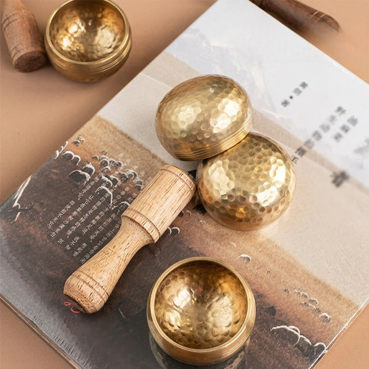 Buddha Stones Bol chantant miniature fait main pour la guérison et la méditation, ensemble de bols sonores 1,57 x 0,98 pouces - image 6