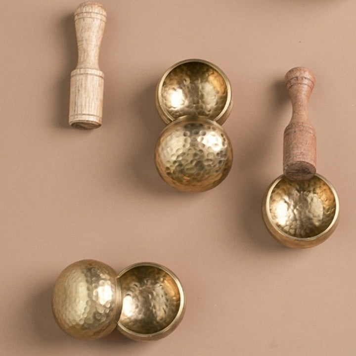Buddha Stones Bol chantant miniature fait main pour la guérison et la méditation, ensemble de bols sonores 1,57 x 0,98 pouces - image 8