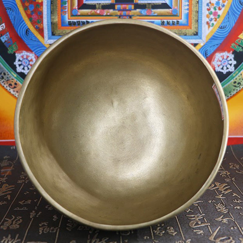 Buddha Stones Bol chantant doré népalais fait main, design simple, pour la guérison et la méditation. Ensemble de bols sonores - image 13