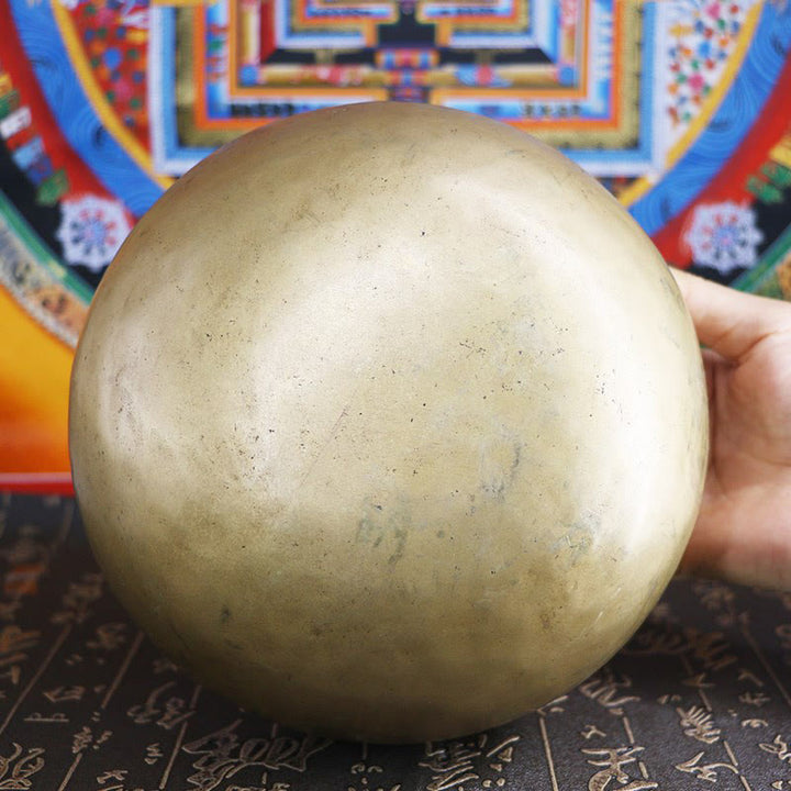 Buddha Stones Bol chantant doré népalais fait main, design simple, pour la guérison et la méditation. Ensemble de bols sonores - image 14