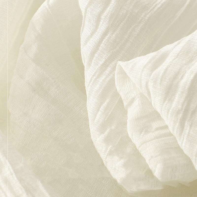 Robe mi-longue Buddha Stones d'été en coton et lin à manches courtes et broderies unies double épaisseur - image 17