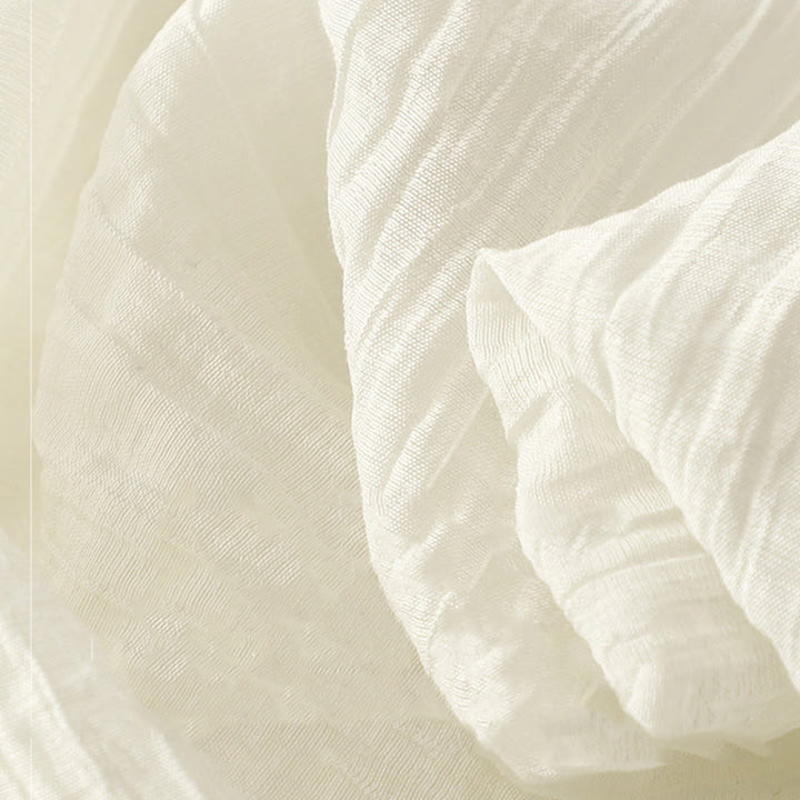 Robe mi-longue Buddha Stones d'été en coton et lin à manches courtes et broderies unies double épaisseur - image 17