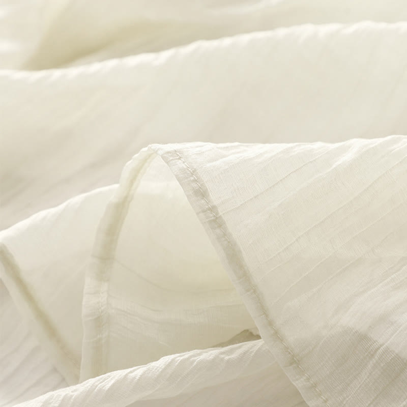 Robe mi-longue Buddha Stones d'été en coton et lin à manches courtes et broderies unies double épaisseur - image 18