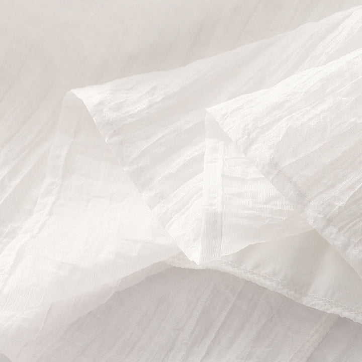 Robe mi-longue Buddha Stones d'été en coton et lin à manches courtes et broderies unies double épaisseur - image 28