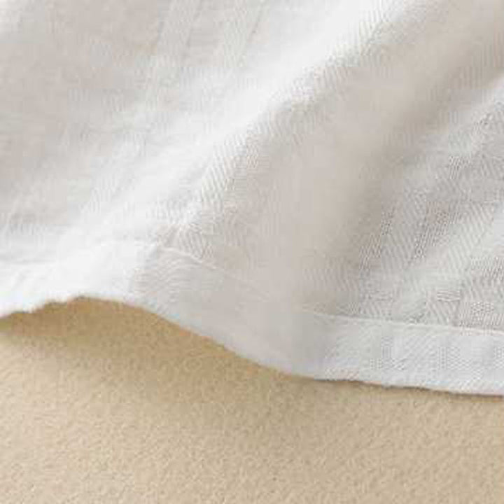 Robe mi-longue rétro en coton et lin à manches longues et poches, avec cordon de serrage et boutons grenouille, motif Buddha Stones - image 17