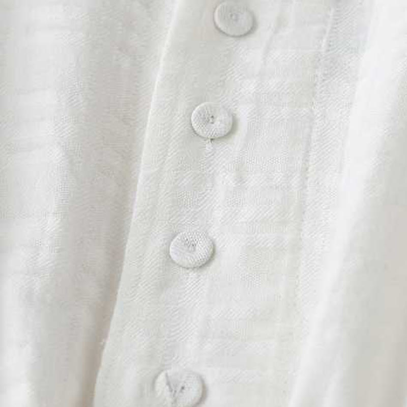 Robe mi-longue rétro en coton et lin à manches longues et poches, avec cordon de serrage et boutons grenouille, motif Buddha Stones - image 11